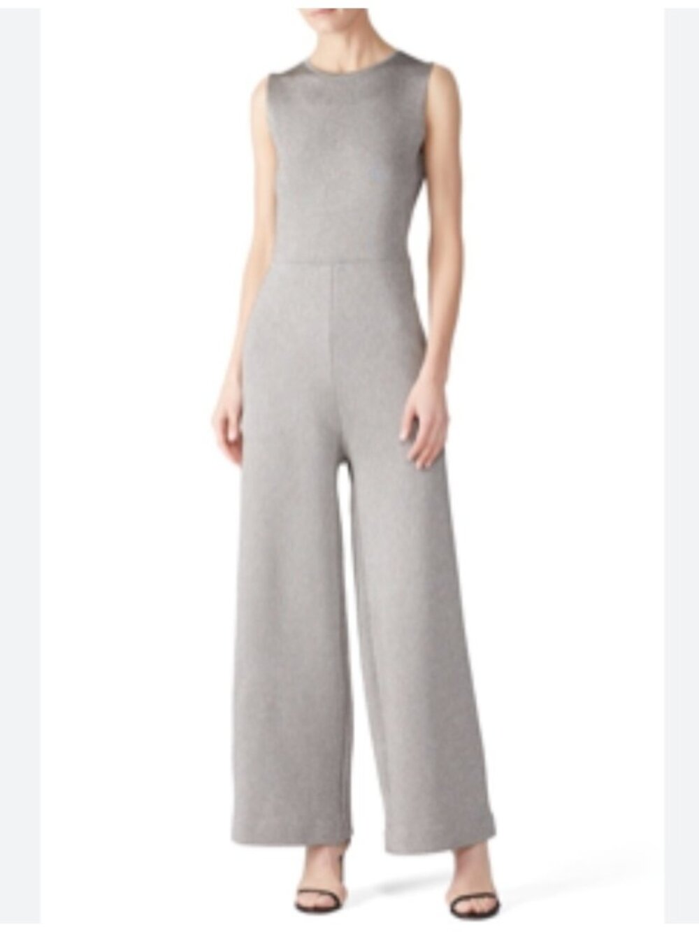 J. Crew Madison Lurex Sweater Metallic Silver Wide Leg Jumpsuit XS